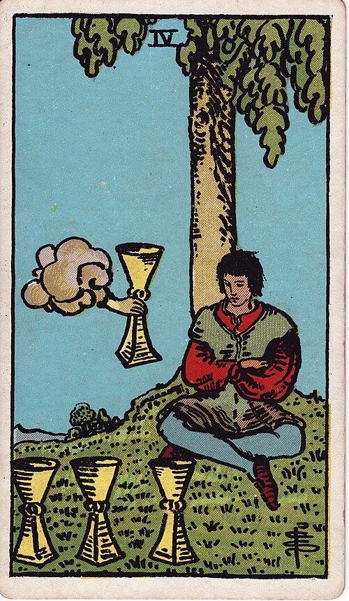 聖杯四(Four of Cups)塔羅牌