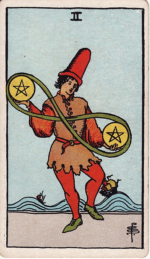 錢幣二(Two of Pentacles)塔羅牌