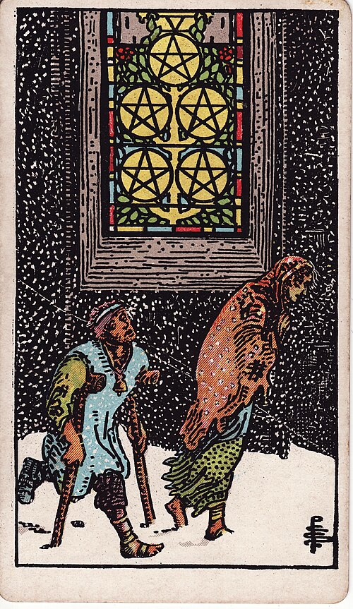 錢幣五(Five of Pentacles)塔羅牌