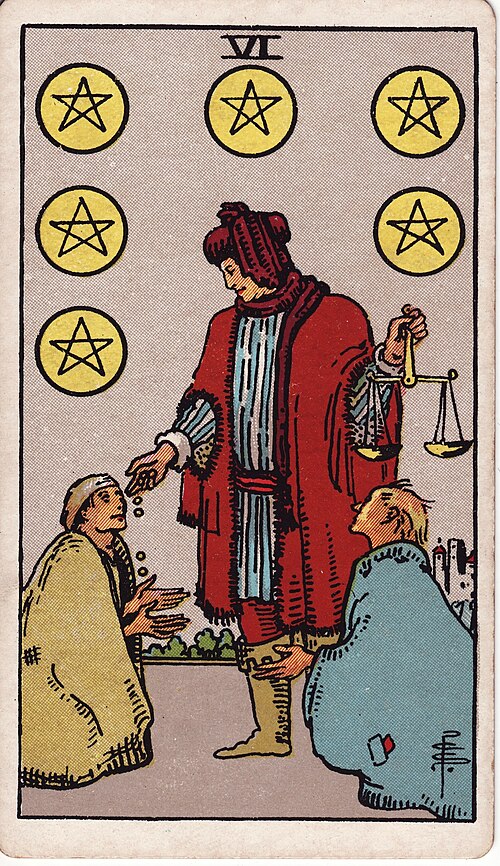 錢幣六(Six of Pentacles)塔羅牌