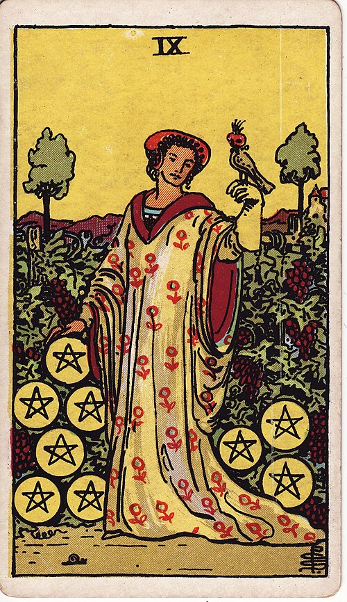 錢幣九(Nine of Pentacles)塔羅牌