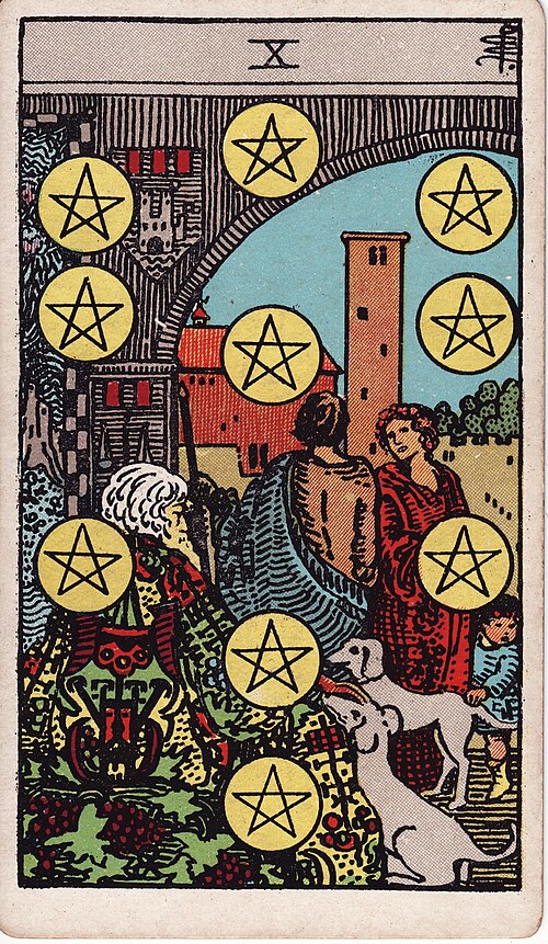 錢幣十(Ten of Pentacles)塔羅牌