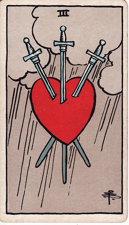 寶劍三(Three of Swords)塔羅牌
