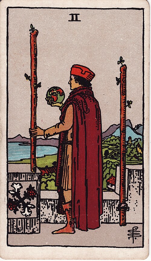 權杖二(Two of Wands)塔羅牌