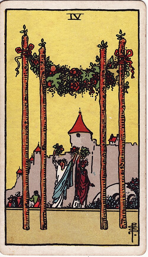 權杖四(Four of Wands)塔羅牌