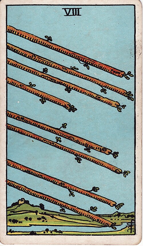 權杖八(Eight of Wands)塔羅牌