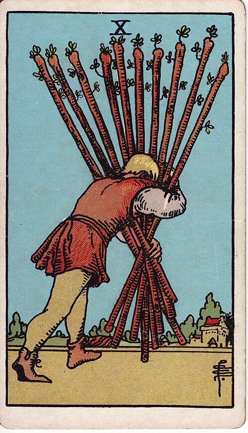 權杖十(Ten of Wands)塔羅牌
